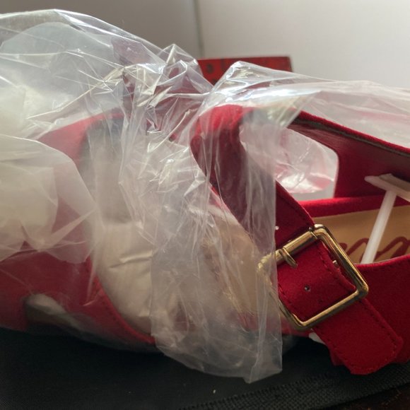 American Rag Rochelle Peep Toe Platform Wedge Red - Picture 7 of 10